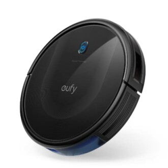 Eufy black robot vacuum cleaner